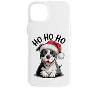 Funny Pitbull Dog Santa Hat Ho Ho Ho Christmas Pit Bull Case for iPhone 14 Plus