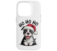 Funny Pitbull Dog Santa Hat Ho Ho Ho Christmas Pit Bull Case for iPhone 14 Pro