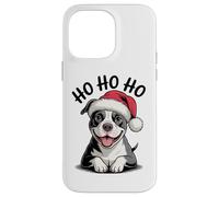 Funny Pitbull Dog Santa Hat Ho Ho Ho Christmas Pit Bull Case for iPhone 14 Pro Max