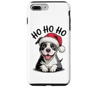 Funny Pitbull Dog Santa Hat Ho Ho Ho Christmas Pit Bull Case for iPhone 7 Plus/8 Plus