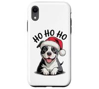 Funny Pitbull Dog Santa Hat Ho Ho Ho Christmas Pit Bull Case for iPhone XR
