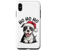 Funny Pitbull Dog Santa Hat Ho Ho Ho Christmas Pit Bull Case for iPhone XS Max