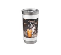 Funny Pitbull Drinking Iced Coffee Dog Meme Stainless Steel Insulated Tumbler