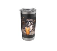 Funny Pitbull Drinking Iced Coffee Dog Meme Stainless Steel Insulated Tumbler