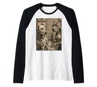 Funny Pitbull Tattooing Dalmatian Dog Vintage Raglan Baseball Tee