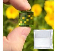 Funny Pixelated Lens for Pixel View Effect, Clear Crystal Glass Pixel Mirror Filter Keychain, Unique Pixel Prism Lens Pixel Window Stone Convert Your View Into Pixel Art for Creative Photography
