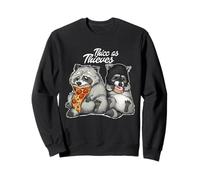Funny Pizza Donuts Thic As Thieves Adorable Raccoon Lovers Sweatshirt