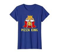 Funny Pizza King Pizza Lover Margherita Pepperoni Slice T-Shirt, Women, Royal Blue, Medium