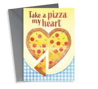 Funny pizza love heart card for a sweetheart