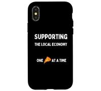 Funny Pizza Lovers Support The Local Economy One Slice Time Case for iPhone X/XS