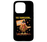 Funny Pizza Lovers Thanksgiving Turkey Vegetarians and Vegan Case for iPhone 15 Pro