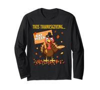 Funny Pizza Lovers Thanksgiving Turkey Vegetarians and Vegan Long Sleeve T-Shirt