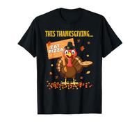 Funny Pizza Lovers Thanksgiving Turkey Vegetarians and Vegan T-Shirt