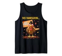 Funny Pizza Lovers Thanksgiving Turkey Vegetarians and Vegan Tank Top