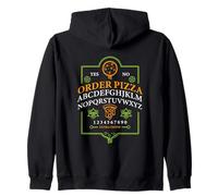 Funny Pizza Ouija Board Graphic for Witches and Foodies Zip Hoodie