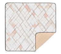 Funny Plaid Check White Rose Gold Large Sturdy Baby Gym & Activity Mat for Indoor Outdoor 1-Piecing Activity Entertainment Mat for Baby Toddler Infant, 50'' x 50''