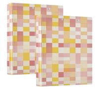 Funny Plaid Check Yellow Rose Gold Clipboard Binders with Pocket Cover 1 Pack 1.5 Inch Aesthetic Binder Home Travel Cards Storage Container Holds 200 Sheets