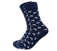 Funny Plane Socks Gift for Him Novelty Travel Socks Unisex Airplane Sock Size 5-8 UK Blue Fun Novelty Travel Sock Unisex Ankle Socks Present for Him Men Dad Work, 1 Pair