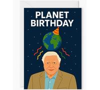 Funny Planet Birthday Card for Dad or Grandad - David Attenborough Inspired - Eco-Friendly Nature Greeting Card with Earth Illustration