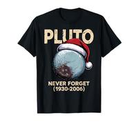 Funny Planet Pluto Santa Hat Xmas Vintage Never Forget Pluto T-Shirt