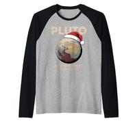 Funny Planet Pluto Xmas Astronomy Vintage Never Forget Pluto Raglan Baseball Tee