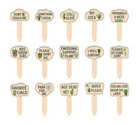 Funny plant labels, funny plant labels for pots | Funny plant markers Funny plant markers for garden fish print flower signs 15 pieces | WOODEN GARDEN TIME