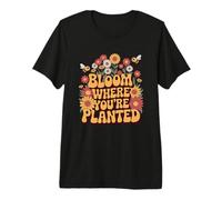 Funny Plant Lady Florist Bloom Where You are Planted Retro Premium T-Shirt
