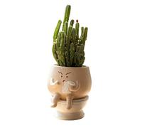 Funny Plant Planter - Artistic Resin Head Pot Kit, Water Feed Container System, Expression Sculpture Vase Holder, Decorative Growth Bowl | Living Space Planter Enhances Botanical Display Experience fo