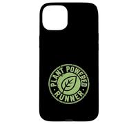 Funny Plant Powered Runner Circular Badge Saying Case for iPhone 15 Plus