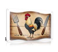Funny Plaques For Men Rooster In The Kitchen: Cooking Tools And Decor Tin Sign Man Cave Bar Metal Vintage Signs(20X30CM)
