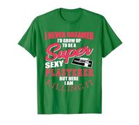 Funny Plasterer Saying Bricklayer Wall Finishing Mason T-Shirt, Men, Kelly Green, 3X-Large