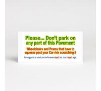 Funny Plastic Sign Collection - 20 Hilarious Designs - Novelty Wall Décor for Home, Office, or Garden - Perfect Gag Gifts (Select Design) (Don't park on the Pavement)