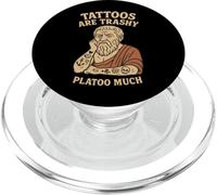 Funny Plato Tattoo Pun Joke Philosophy Humor Trashy Tattoos PopSockets PopGrip for MagSafe