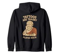 Funny Plato Tattoo Pun Joke Philosophy Humor Trashy Tattoos Zip Hoodie