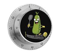 Funny Playing Pickle Funny Manual Wind Up Timer Stainless Steel Countdown Mechanical Alarm for Fitness Baking Studying