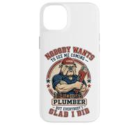 Funny Plumber Nobody Wants To See Me Coming Bulldog Plumbing Case for iPhone 14 Plus