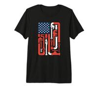 Funny Plumbing Professional Patriotic Plumber Flag Pro Premium T-Shirt