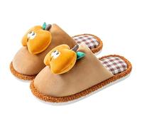 Funny Plush Slippers Women's Memory Foam Slippers Apple Fruit Slippers