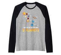 Funny Pluto Back in Day We Had Nine Planets Space Raglan Baseball Tee