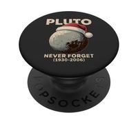 Funny Pluto Never Forget Retro Santa Hat Xmas Science PopSockets Adhesive PopGrip