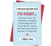 Funny Poem Apology Card for Him Her, I Messed Up Card for Man Woman, Forgive Me Card for Friends Family, Miss You Card, I Messed Up Bad And I'm Sorry