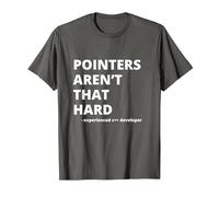 Funny Pointers aren't That Hard C++ Witty Coder T-Shirt, Men, Asphalt Grey, X-Large