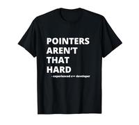 Funny Pointers aren't That Hard C++ Witty Coder T-Shirt, Men, Black, XX-Large