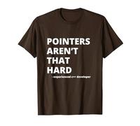 Funny Pointers aren't That Hard C++ Witty Coder T-Shirt, Men, Brown, Small