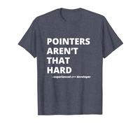 Funny Pointers aren't That Hard C++ Witty Coder T-Shirt, Men, Heather Blue, 4X-Large
