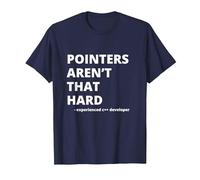 Funny Pointers aren't That Hard C++ Witty Coder T-Shirt, Men, Navy Blue, Large