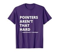 Funny Pointers aren't That Hard C++ Witty Coder T-Shirt, Men, Purple, X-Large