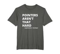 Funny Pointers aren't That Hard C++ Witty Coder T-Shirt, Men's Big and Tall, Asphalt Grey, 4X Tall