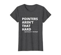Funny Pointers aren't That Hard C++ Witty Coder T-Shirt, Women, Dark Heather Grey, XX-Large