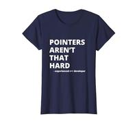 Funny Pointers aren't That Hard C++ Witty Coder T-Shirt, Women, Navy Blue, XX-Large